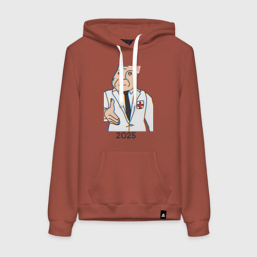 Женская толстовка-худи Дурка новый год / Кирпичный – фото 1