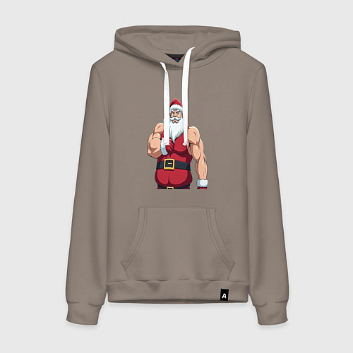 Женская толстовка-худи Качок дед мороз / Утренний латте – фото 1