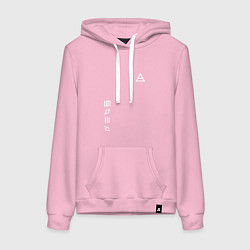 Толстовка-худи хлопковая женская Глифы и логотип 30 Seconds to Mars, цвет: светло-розовый