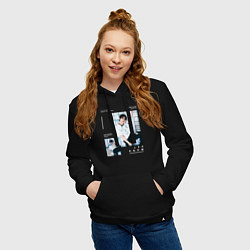 Толстовка-худи хлопковая женская Lee know stray kids rockstar, цвет: черный — фото 2