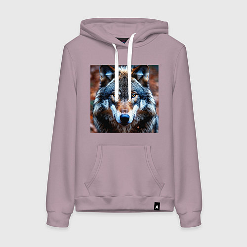 Женская толстовка-худи Взгляд серого волка / Сиреневый – фото 1