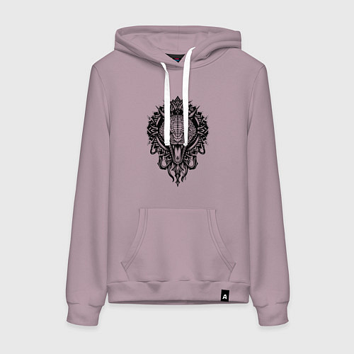 Женская толстовка-худи Графичная змея / Сиреневый – фото 1