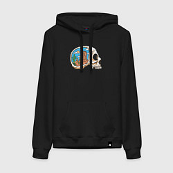 Толстовка-худи хлопковая женская Черепок в пустыне, цвет: черный