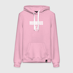 Толстовка-худи хлопковая женская Twenty one pilots - logo, цвет: светло-розовый