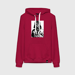 Толстовка-худи хлопковая женская Лорд Вейдер, цвет: маджента