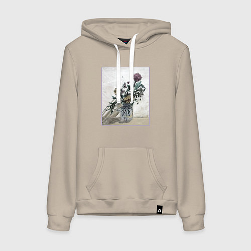 Женская толстовка-худи Цветы Хёнджина / Миндальный – фото 1