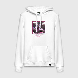 Толстовка-худи хлопковая женская Кафка, цвет: белый