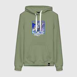 Толстовка-худи хлопковая женская Броня Рэнд, цвет: авокадо