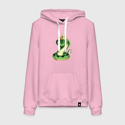 Толстовка-худи хлопковая женская Царевна змея, цвет: светло-розовый