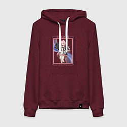 Толстовка-худи хлопковая женская Encore Woolycounting Game, цвет: меланж-бордовый