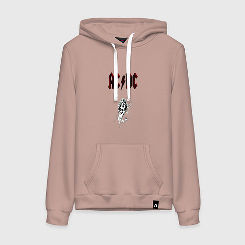 Женская толстовка-худи AcDc - roook / Пыльно-розовый – фото 1