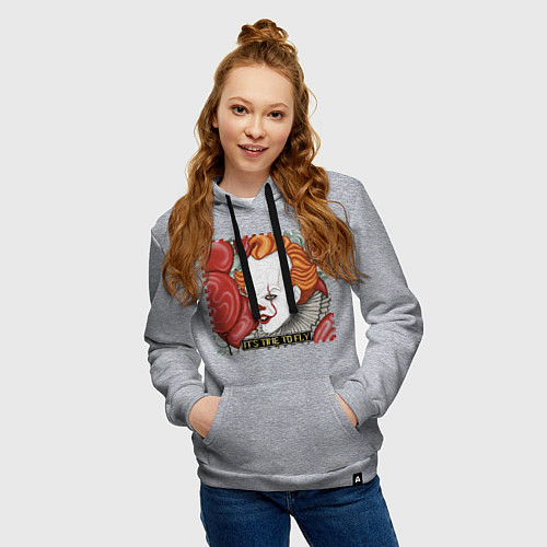 Женская толстовка-худи Пиксельный Пеннивайз / Меланж – фото 3