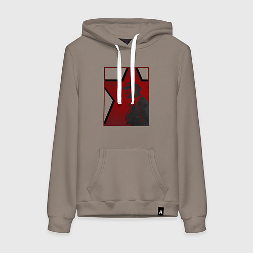 Женская толстовка-худи Владимир Ильич Ленин / Утренний латте – фото 1