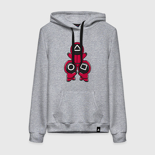 Женская толстовка-худи Squid game little men / Меланж – фото 1