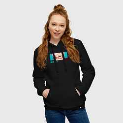 Толстовка-худи хлопковая женская Сэико Аясэ, цвет: черный — фото 2