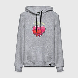 Толстовка-худи хлопковая женская Мой Валентин, цвет: меланж