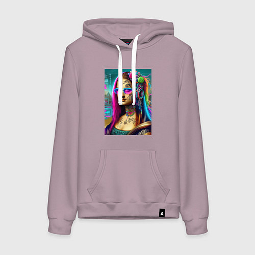 Женская толстовка-худи The Gioconda of our days is eclectic / Сиреневый – фото 1