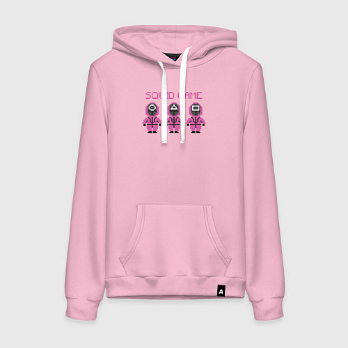 Женская толстовка-худи Squid game pixel / Светло-розовый – фото 1