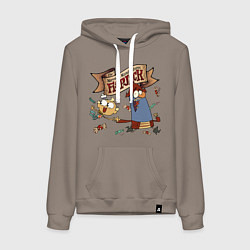 Толстовка-худи хлопковая женская Flapjack - candies, цвет: утренний латте