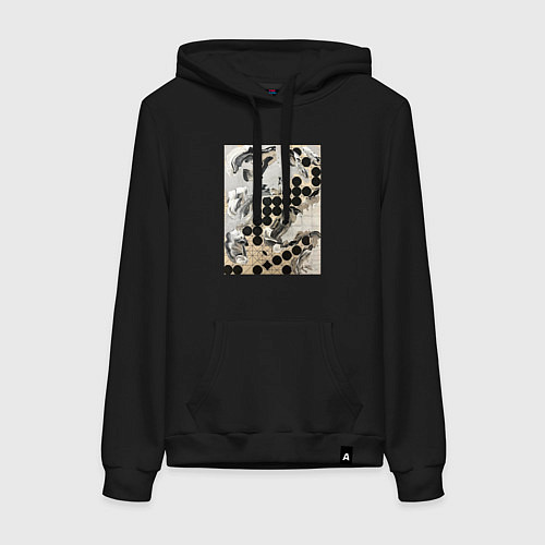 Женская толстовка-худи Графическая абстракция / Черный – фото 1