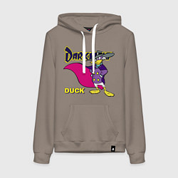 Толстовка-худи хлопковая женская Чёрный плащ - Кряк Лапчатый, цвет: утренний латте