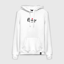 Толстовка-худи хлопковая женская Вместе с сердцем - для пары, цвет: белый