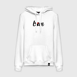 Толстовка-худи хлопковая женская Love Минни - парный товар, цвет: белый