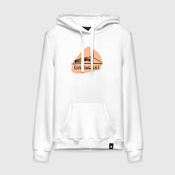 Толстовка-худи хлопковая женская Hollywood Los Angeles, цвет: белый