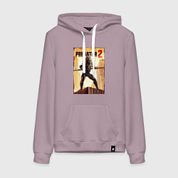 Толстовка-худи хлопковая женская Predator 2, цвет: сиреневый