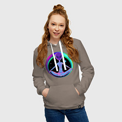 Толстовка-худи хлопковая женская Alien Peace, цвет: утренний латте — фото 2