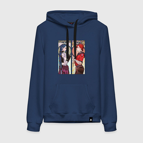 Женская толстовка-худи Ви и Джинкс - Аркейн / Тёмно-синий – фото 1