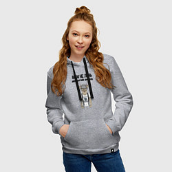 Толстовка-худи хлопковая женская Вам не лень дорогой олень, цвет: меланж — фото 2