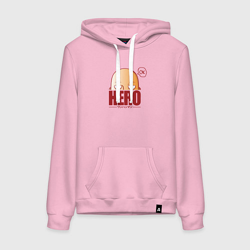 Женская толстовка-худи Ванпанч герой hero / Светло-розовый – фото 1