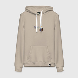 Толстовка-худи хлопковая женская Орел: да пребудет с тобой светосила и экспонометр, цвет: миндальный