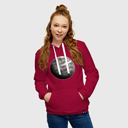 Толстовка-худи хлопковая женская Планета арт, луна, цвет: маджента — фото 2