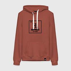 Толстовка-худи хлопковая женская Элемент счастье, цвет: кирпичный