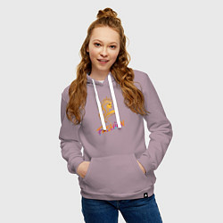 Толстовка-худи хлопковая женская Fashion - портрет девушки, цвет: сиреневый — фото 2