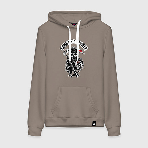 Женская толстовка-худи Sons of anarchy - логотип / Утренний латте – фото 1