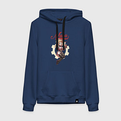 Толстовка-худи хлопковая женская Nuka Cola - space fantasy, цвет: тёмно-синий