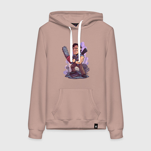 Женская толстовка-худи Зловещие мертвецы - Эш / Пыльно-розовый – фото 1