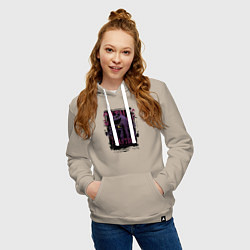 Толстовка-худи хлопковая женская Кот дремот Catnap, цвет: миндальный — фото 2