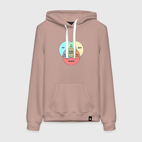Женская толстовка-худи Ну вот блять / Пыльно-розовый – фото 1
