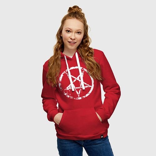 Женская толстовка-худи Star pentagram / Красный – фото 3