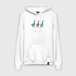 Женская толстовка-худи Гуси декоративные фактурные