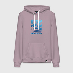 Толстовка-худи хлопковая женская Москва 2025, цвет: сиреневый