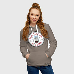 Толстовка-худи хлопковая женская Нашивка с Риком Санчесом, цвет: утренний латте — фото 2