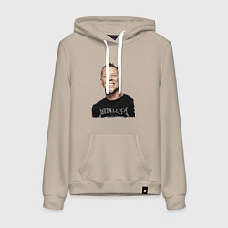 Толстовка-худи хлопковая женская James Alan Hetfield - Metallica leader, цвет: миндальный
