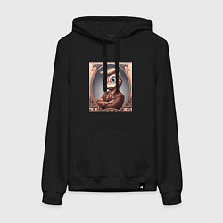 Толстовка-худи хлопковая женская Дональд Дак-Трамп на денежной купюре, цвет: черный