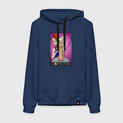 Толстовка-худи хлопковая женская Ghostbusters - Egon and Janine, цвет: тёмно-синий