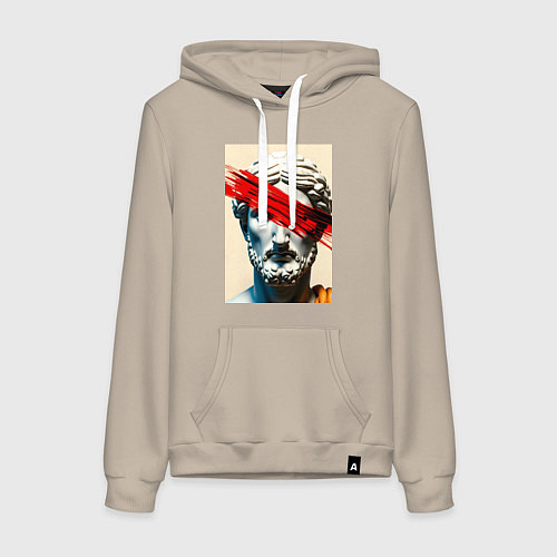 Женская толстовка-худи Штрих на античной статуе / Миндальный – фото 1